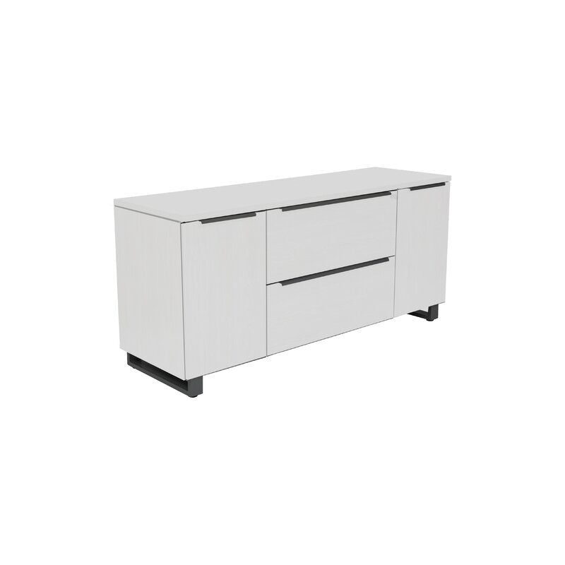 Ose 63'' Wide 2 Drawer Lateral Filing Cabinet White Silver Heavy Duty Construction