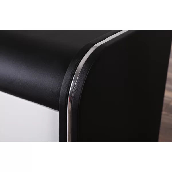 Black / White Ossafa 17.3'' Tall 2 - Drawer Plastic Nightstand