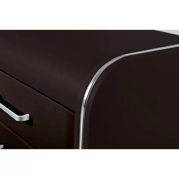 Dark Brown Ossafa 17.3'' Tall 2 - Drawer Plastic Nightstand Contemporary Style