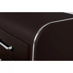 Dark Brown Ossafa 17.3'' Tall 2 - Drawer Plastic Nightstand Contemporary Style