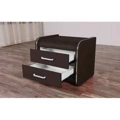 Dark Brown Ossafa 17.3'' Tall 2 - Drawer Plastic Nightstand Contemporary Style