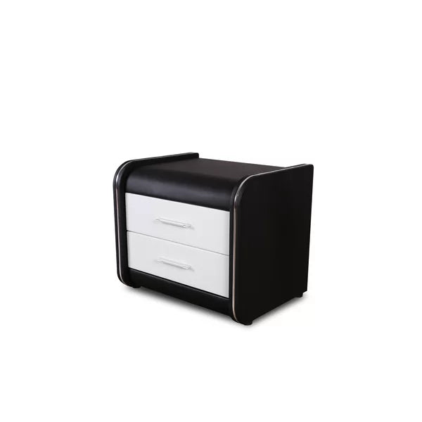 Black / White Ossafa 17.3'' Tall 2 - Drawer Plastic Nightstand