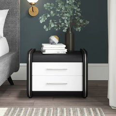 Black / White Ossafa 17.3'' Tall 2 - Drawer Plastic Nightstand