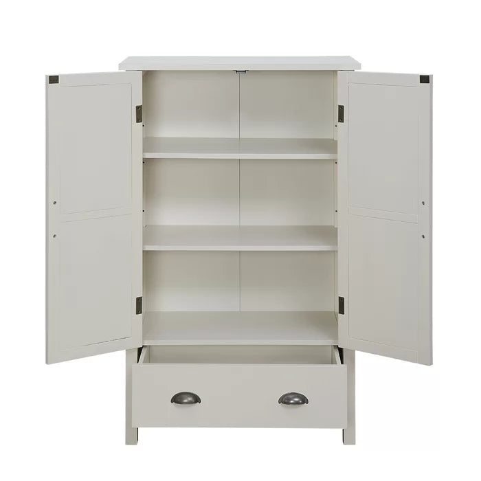 White Ottery 45'' Tall 2 - Door Accent Cabinet Adjustable Shelves