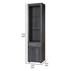 Gray Ottley 18.5'' Wide Curio Cabinet with Lighting Contemporary Decor Style