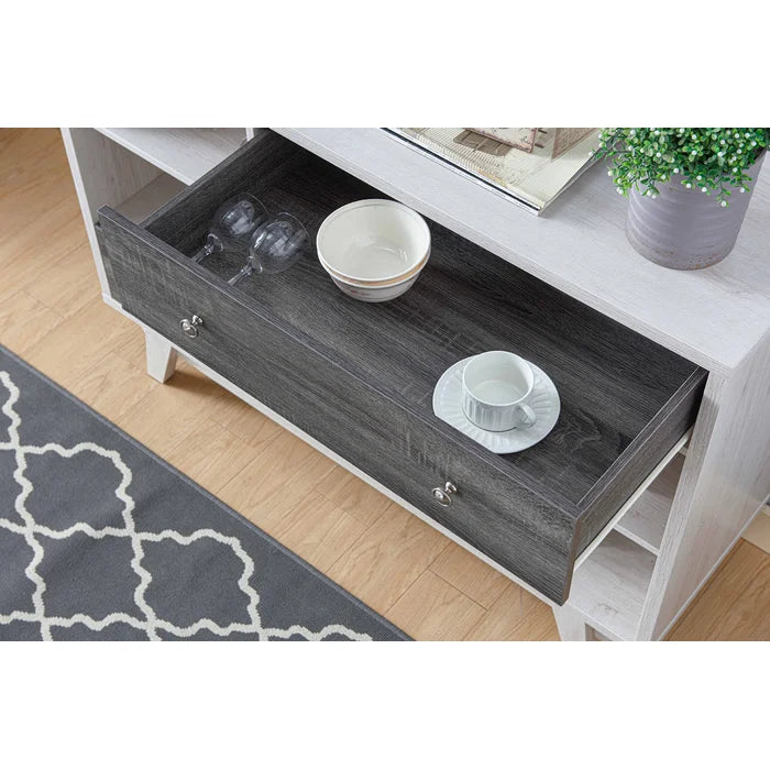 47.25'' Wide 2 Drawer Manufactured Wood with Wine Bottle Storage Perfect for Organize