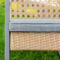 Outdoor Rocking Chair with Cushions Rattan with A Cane Weave Pattern On the Backrest Great in your Backyard Or By The Pool