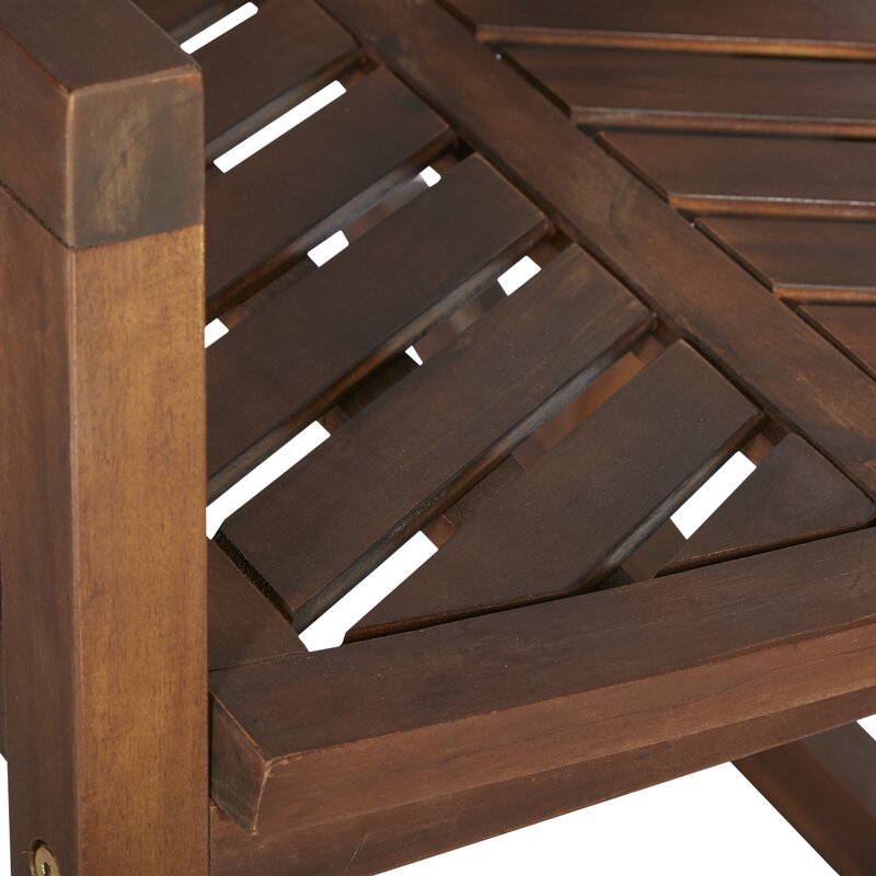 Dark Brown Outdoor Rocking Solid Wood Chair Chevron Pattern on the Back and Seat