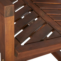 Dark Brown Outdoor Rocking Solid Wood Chair Chevron Pattern on the Back and Seat