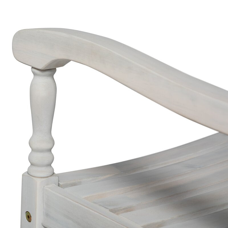 White Outdoor Rocking Solid Wood Chair Perfect for your Patio, Deck, Or Any Outdoor Space To Relax in