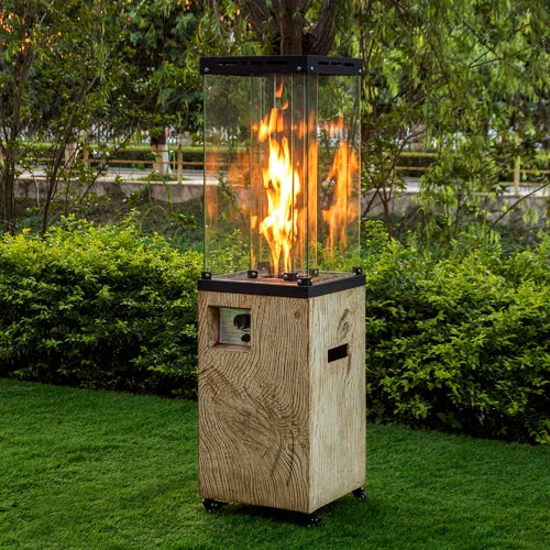 Oak Outdoor Square Flame 41000 BTU Propane Patio Heater Design