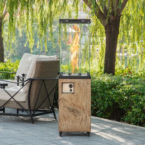 Oak Outdoor Square Flame 41000 BTU Propane Patio Heater Design