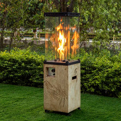 Oak Outdoor Square Flame 41000 BTU Propane Patio Heater Design