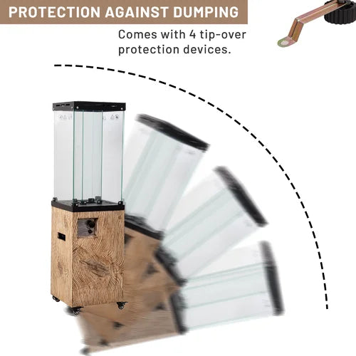 Oak Outdoor Square Flame 41000 BTU Propane Patio Heater Design