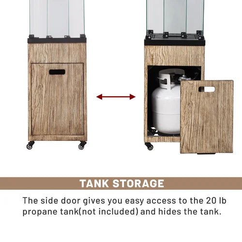 Oak Outdoor Square Flame 41000 BTU Propane Patio Heater Design