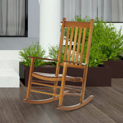 Outdoor Rocking Solid Wood Chair Perfect for A Classic Seat in your Outdoor Curved Seat and Back Lend