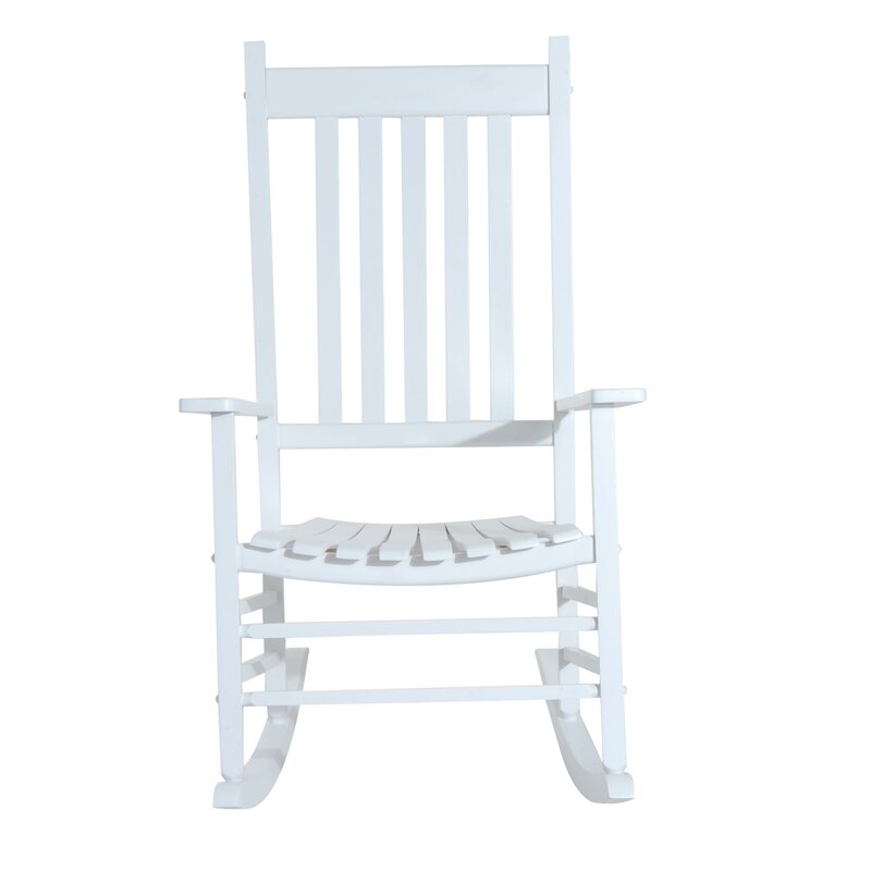 Outdoor Rocking Solid Wood Chair Perfect for A Classic Seat in your Outdoor Curved Seat and Back Lend this Piece Additional Classic Touches