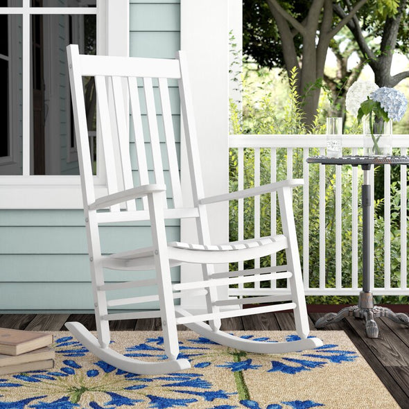 Outdoor Rocking Solid Wood Chair Perfect for A Classic Seat in your Outdoor Curved Seat and Back Lend this Piece Additional Classic Touches