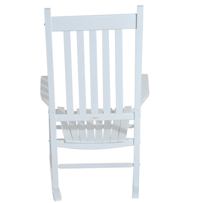 Outdoor Rocking Solid Wood Chair Perfect for A Classic Seat in your Outdoor Curved Seat and Back Lend this Piece Additional Classic Touches