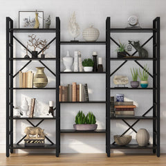 1 - Etagere Bookcase Open Vintage Large 5-Tiers 14 shelves Bookshelf Provides Ample Storage Room and Display Space for Books, Trophies, Framed Photos
