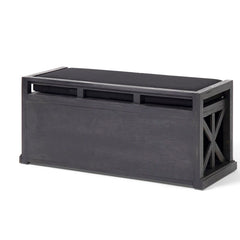 Wood Shelves Storage Bench X-Shape Accents and Also Provides Open Shelving for Convenient Organization Perfect Addition to Any Home