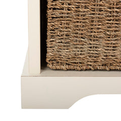 Cubby Storage Bench is the Perfect Perch for Removing Boots in an Entryway or Garden Shoes