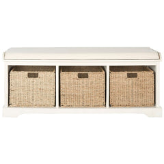 Cubby Storage Bench is the Perfect Perch for Removing Boots in an Entryway or Garden Shoes