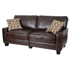 Palisades 72'' Faux Leather Square Arm Sofa with Reversible Cushions
