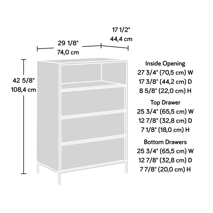 Palmona 3 Drawer 29.13'' W Chest Industrial Inspired Dresser Design