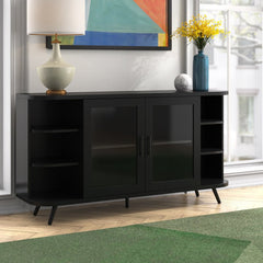 Black Palombo 58'' Wide Sideboard While Black Metal Accent