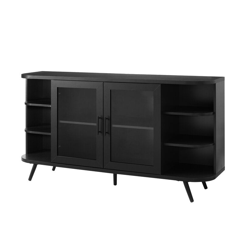 Black Palombo 58'' Wide Sideboard While Black Metal Accent