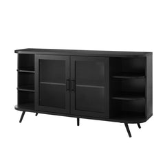 Black Palombo 58'' Wide Sideboard While Black Metal Accent