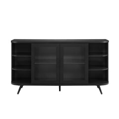 Black Palombo 58'' Wide Sideboard While Black Metal Accent