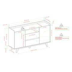 Palomino 58'' Wide 2 Drawer Sideboard Perfect Storage and Display Space