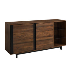 Dark Walnut Palos 60'' Wide Sideboard Engineered Wood with Natural Wood Grain