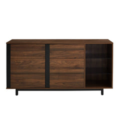 Dark Walnut Palos 60'' Wide Sideboard Engineered Wood with Natural Wood Grain
