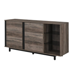 Gray Wash Palos 60'' Wide Sideboard Made of Engineered Wood with Natural