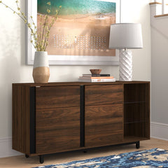 Dark Walnut Palos 60'' Wide Sideboard Made of Engineered Wood