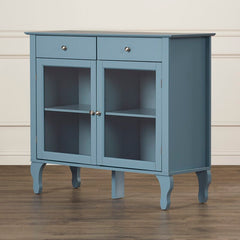 Blue Pandora 42'' Wide 2 Drawer Server Blend of Solid and Manufactured Wood