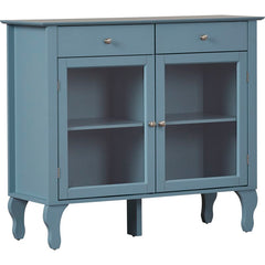 Blue Pandora 42'' Wide 2 Drawer Server Blend of Solid and Manufactured Wood