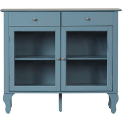 Blue Pandora 42'' Wide 2 Drawer Server Blend of Solid and Manufactured Wood