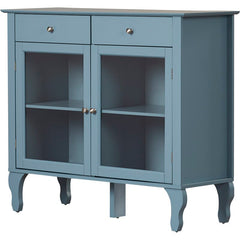 Blue Pandora 42'' Wide 2 Drawer Server Blend of Solid and Manufactured Wood