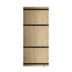 36" x 84" Unfinished Paneled Wood Castle Series Barn Door without Installation Hardware Kit