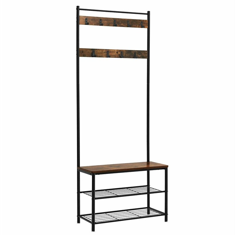Parke 27.6 Wide Indoor Hall Tree with Bench and Shoe Storage