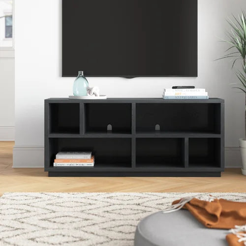 Black Grain Partain TV Stand for TVs up to 65" Built From Engineered Wood