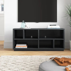 Black Grain Partain TV Stand for TVs up to 65" Built From Engineered Wood