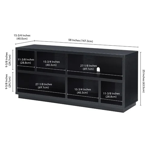 Black Grain Partain TV Stand for TVs up to 65" Built From Engineered Wood
