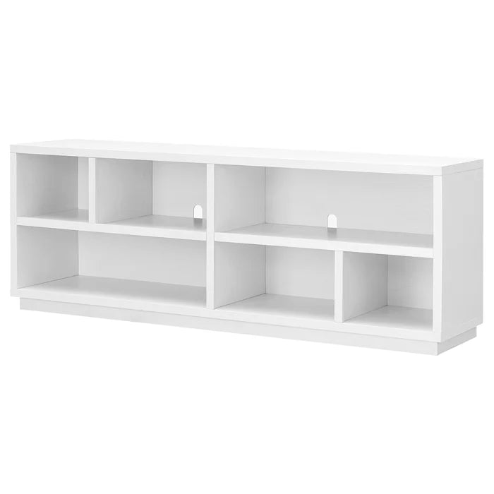 White Partee TV Stand for TVs up to 75" Living Room or Den in Sleek Modern Style