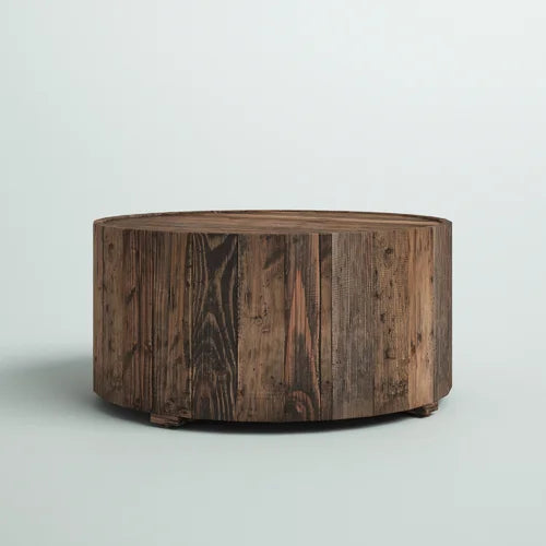 Pasadena Solid Wood Drum Coffee Table Perfect Centerpiece In Your Living Room