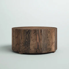 Pasadena Solid Wood Drum Coffee Table Perfect Centerpiece In Your Living Room